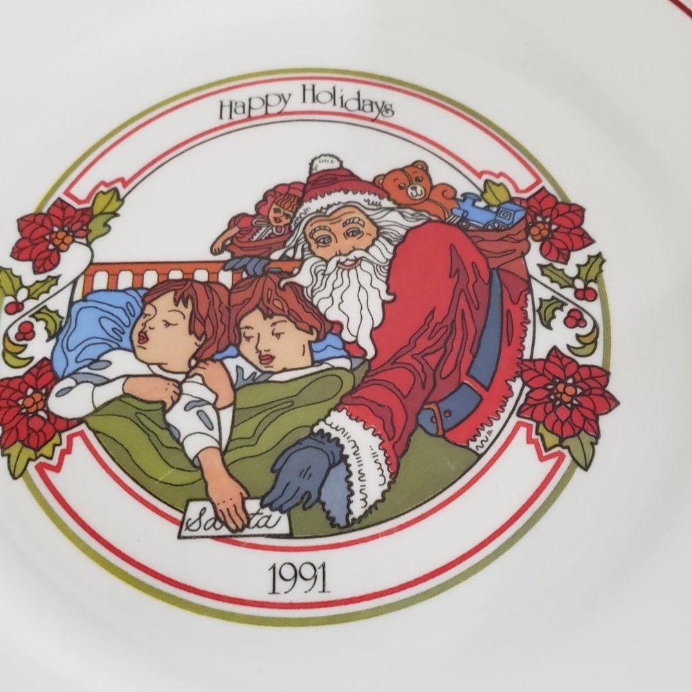 Corning Corelle Christmas Dinner Plate Happy Holidays 1991